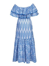 Load image into Gallery viewer, Off Shoulder High Waist Hollow Out Lace Midi Dress
