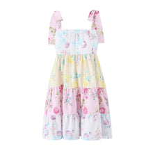 Load image into Gallery viewer, Colorblock Multi Floral Print Straps Mini Dress

