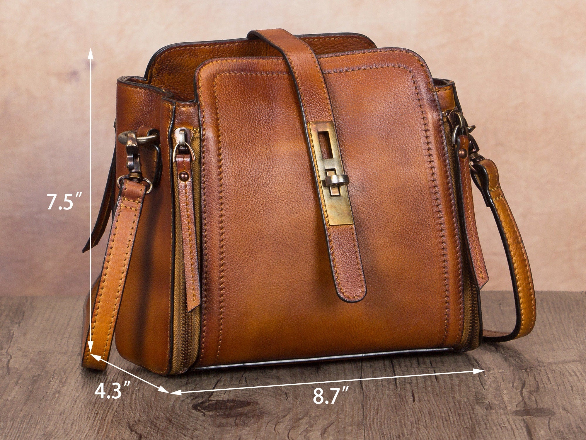 Handmade Vintage Crossbody Bag Leather Handbag