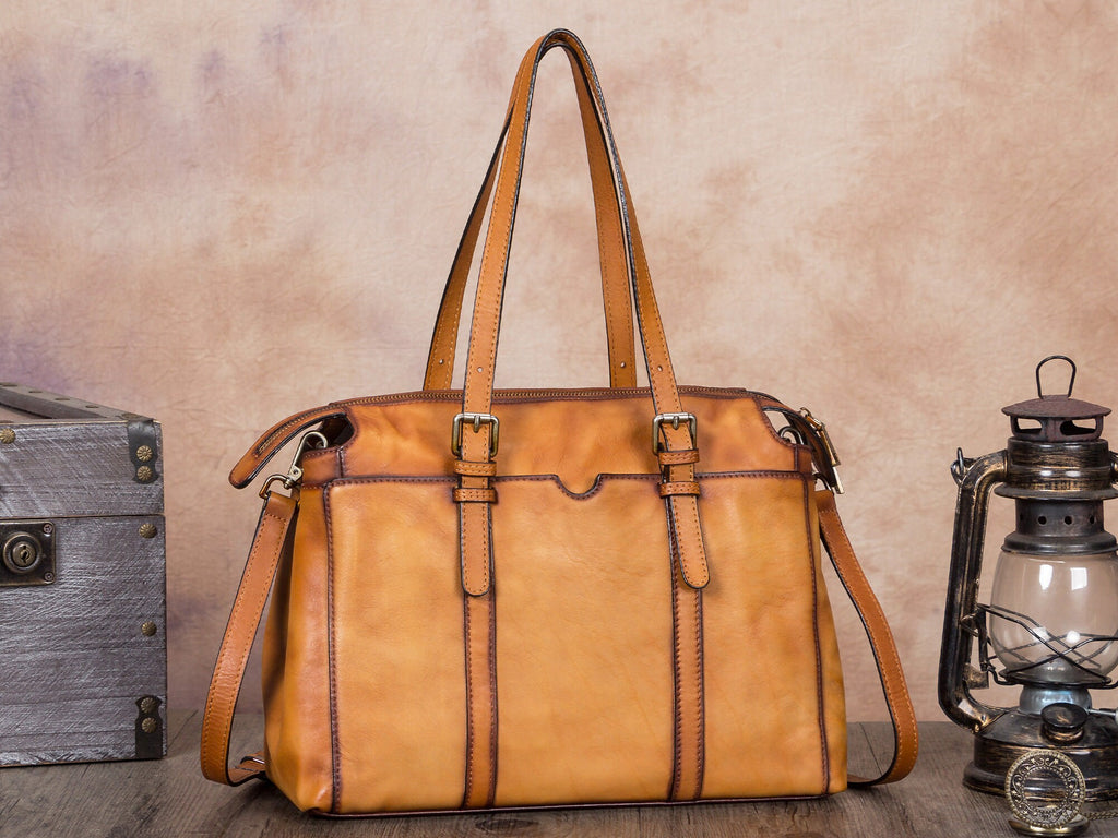 Women Vintage Handmade Leather Handbag Shoulder Crossbody Satchel Purse