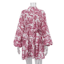 Load image into Gallery viewer, Ink Print Long Sleeve Mini Dress
