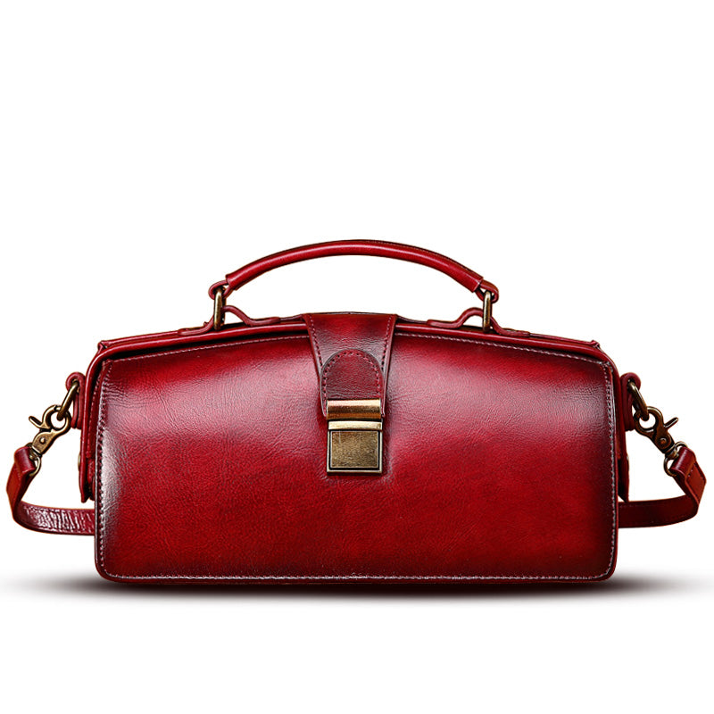 Retro Women Leather Doctor Bag Handbag