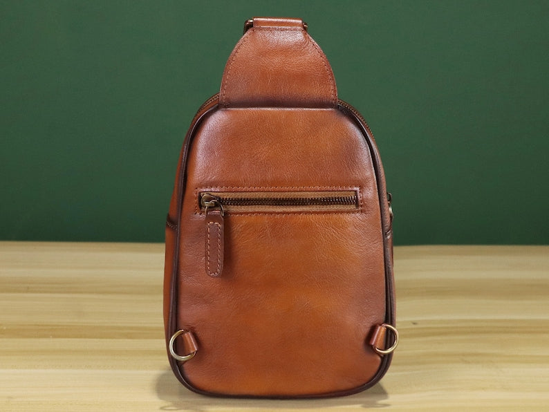 Brown Multifunction Sling Bag Crossbody Purse