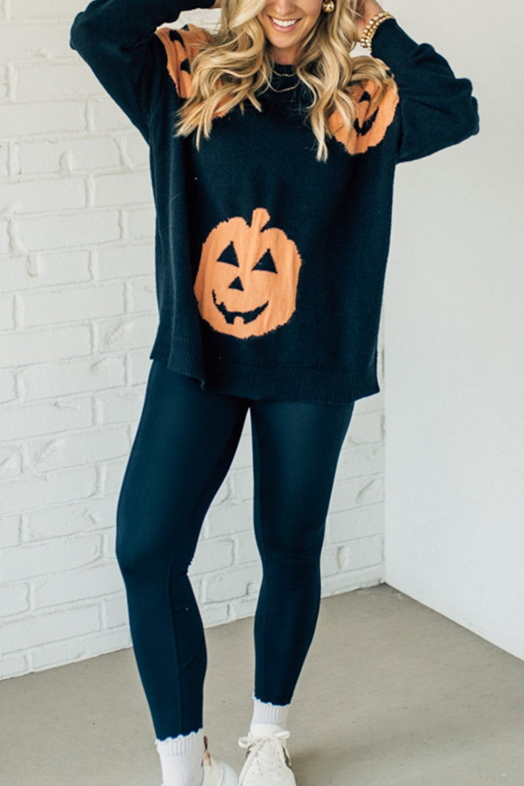Halloween Jack O Lantern Loose Sweater