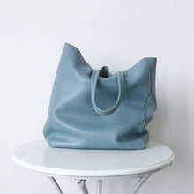 Load image into Gallery viewer, Sky Blue Leather Tote Bag Large Capacity Handbag
