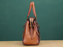 Load image into Gallery viewer, Brown Leather Handbag Satchel Women Purse Shoulder Bag
