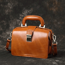 Load image into Gallery viewer, Small Leather Bag Doctor Bag Handbag Purse for Women
