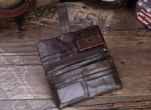 Load image into Gallery viewer, Handmade Full Grain Leather Long Wallet Purse
