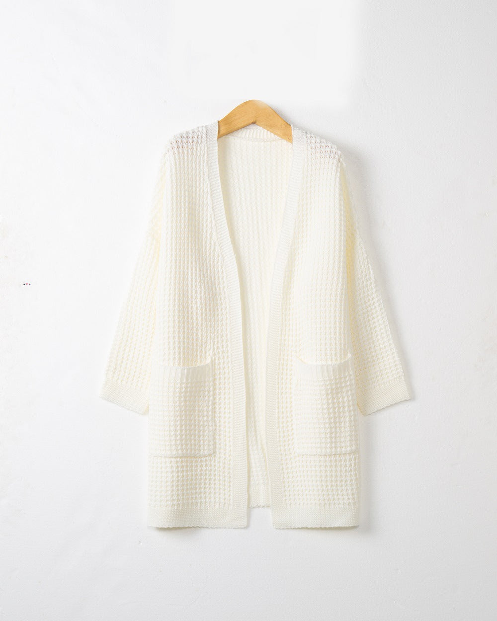 Casual Solid Pocket V Neck Top Sweater Cardigan