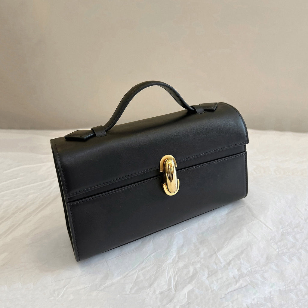 Elegant Luxury Leather Clutch Small Handbag Top leather Evening Handle Bag