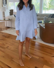 Load image into Gallery viewer, Simple Collar Buttons Down Ruffled Mini Dress
