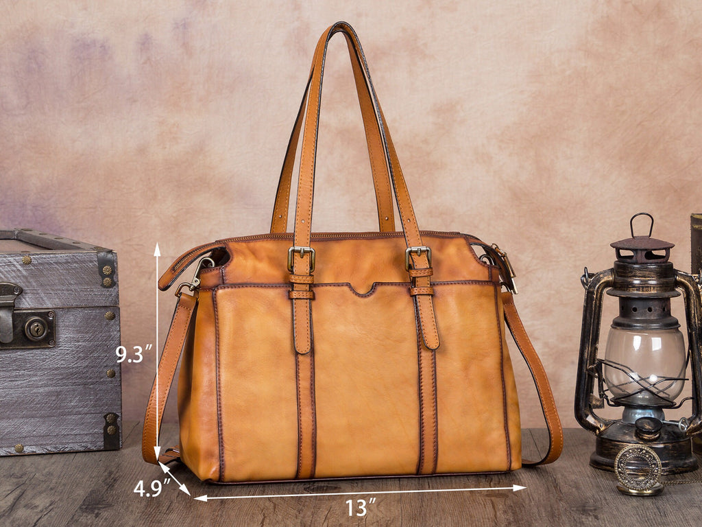 Women Vintage Handmade Leather Handbag Shoulder Crossbody Satchel Purse