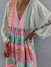 Load image into Gallery viewer, Pink Striped Print Midi Dress
