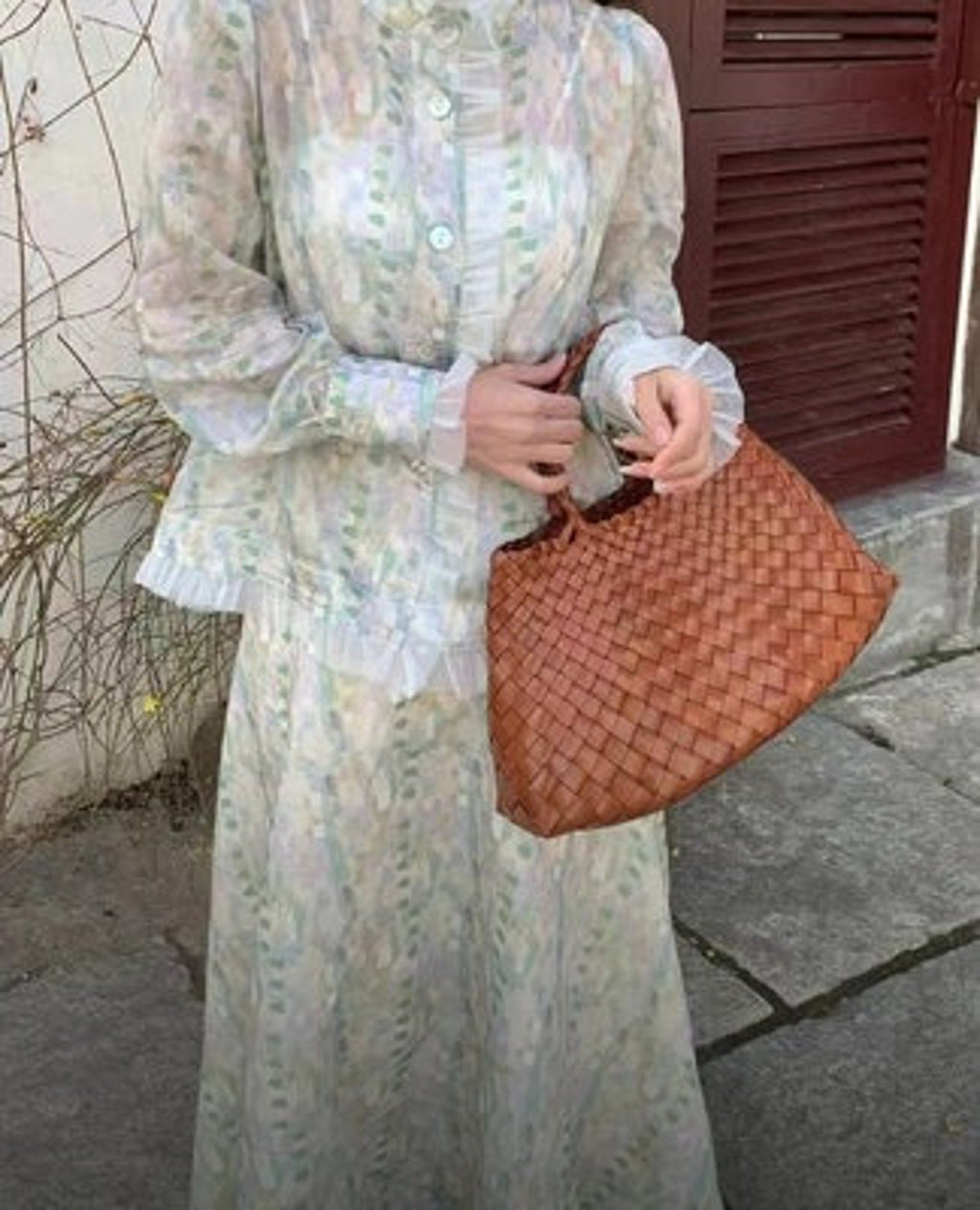 Retro Handmade Woven Leather Handbag Tote Purse