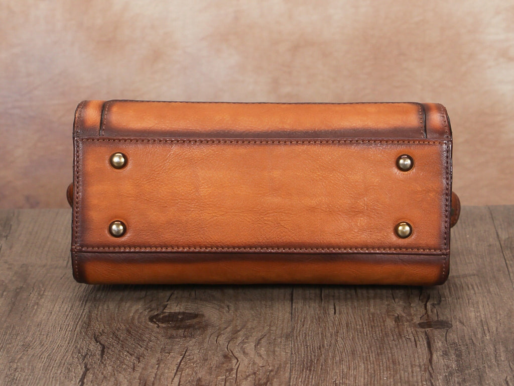 Leather Satchel Crossbody Bag Women Handmade Vintage Handle Handbag Purse