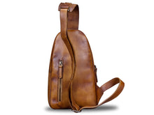 Load image into Gallery viewer, Leather Sling Bag Crossbody Purse Handmade Retro Shoulder Backpack
