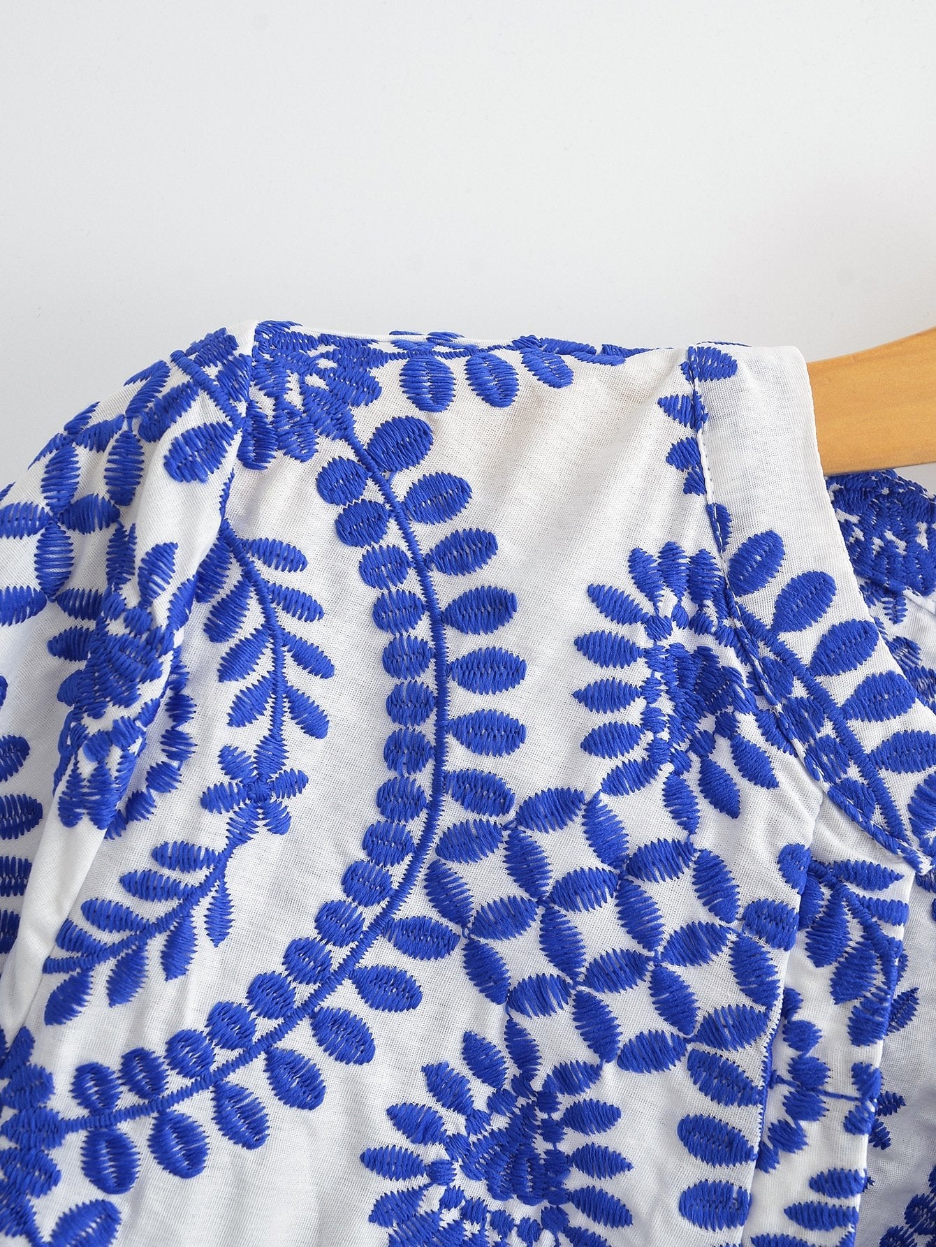 Long Sleeve Embroidered Hollow Out Mini Dress