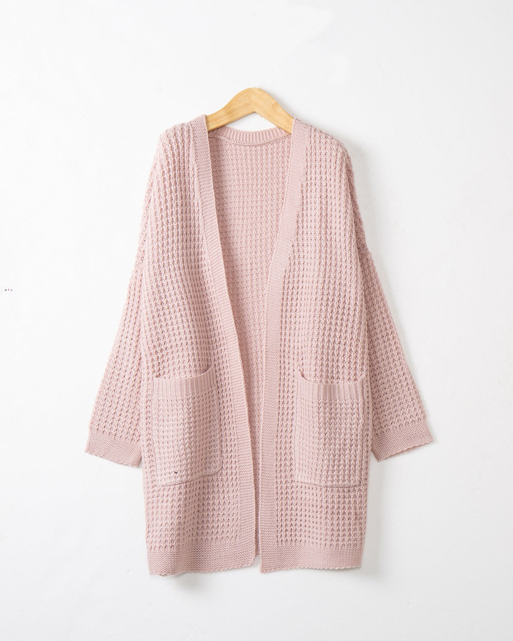 Casual Solid Pocket V Neck Top Sweater Cardigan