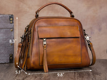Load image into Gallery viewer, Women Handmade Vintage Leather Handbag Should Bag Crossbody Satchel Purse
