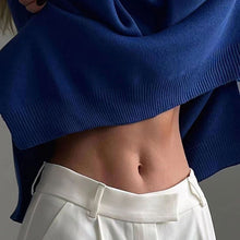 Load image into Gallery viewer, Oversize Turtleneck Long Sleeve Slit Trim Pullover Sweater
