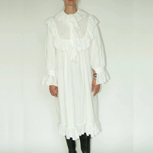 Load image into Gallery viewer, Loose White Cotton Frill Lace Dress
