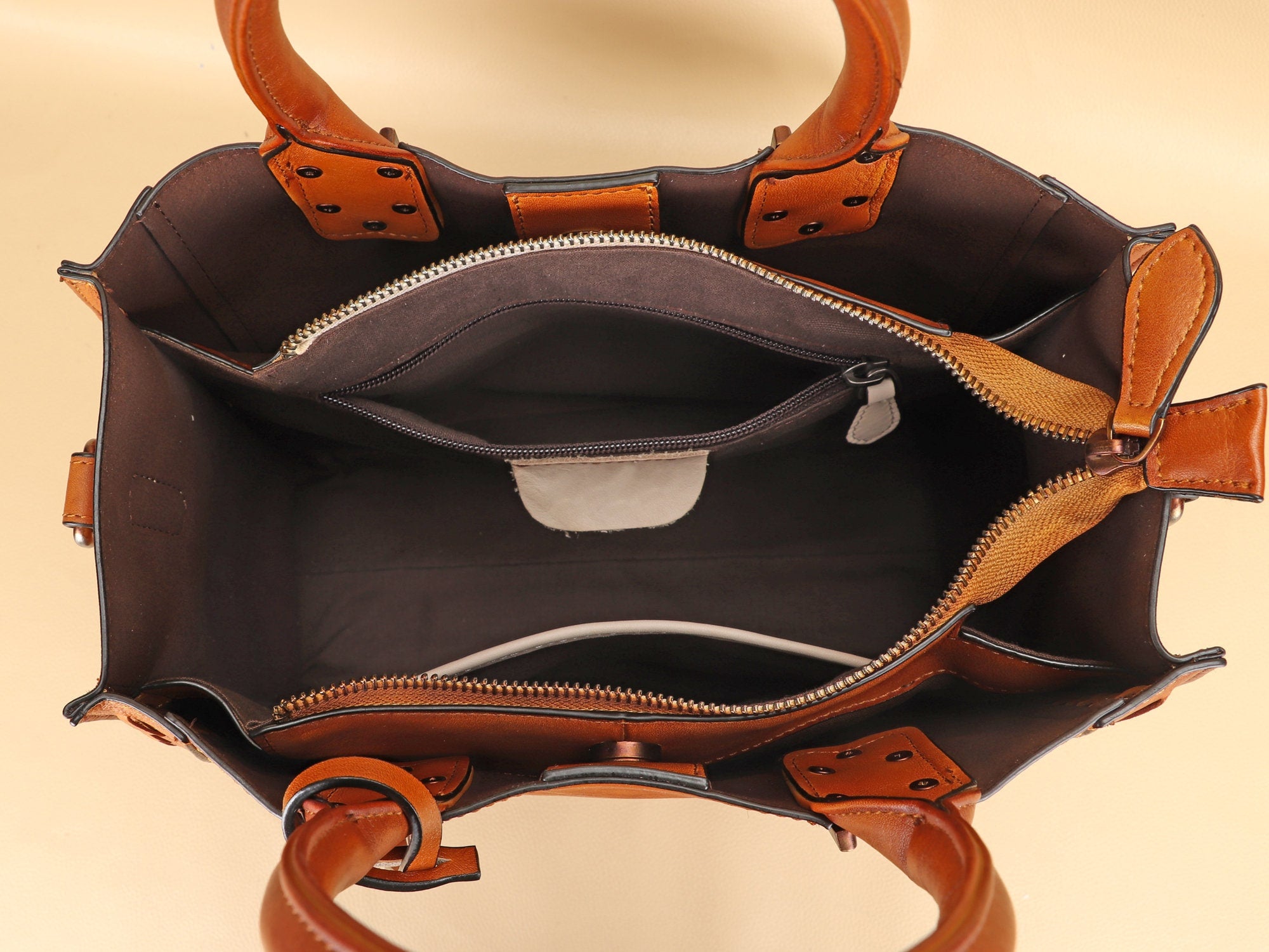 Leather Satchel Handbag Women Vintage Handmade Shoulder Crossbody Bag Purse