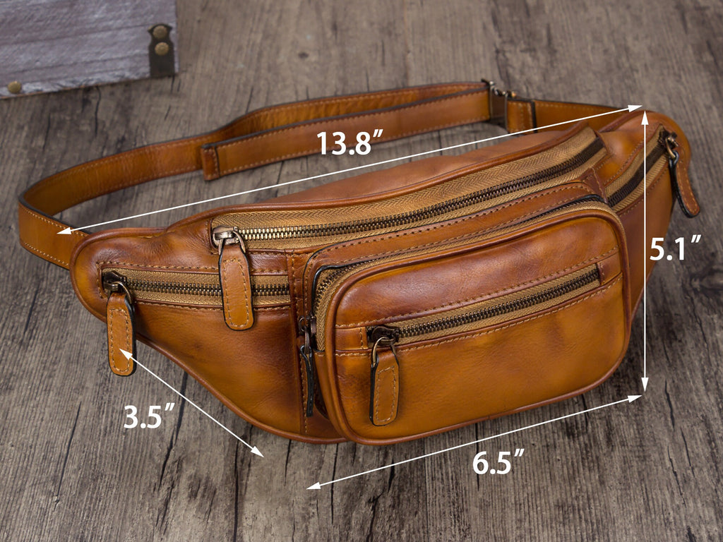 Leather Hip Belt Bag Waist Fanny Pack Bag