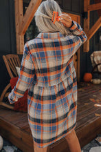 Load image into Gallery viewer, Contrast Plaid Buttons Down Mini Shirt Dress
