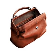 Load image into Gallery viewer, Tan Doctor Bag Leather Handbag Crossbody Purse For Women
