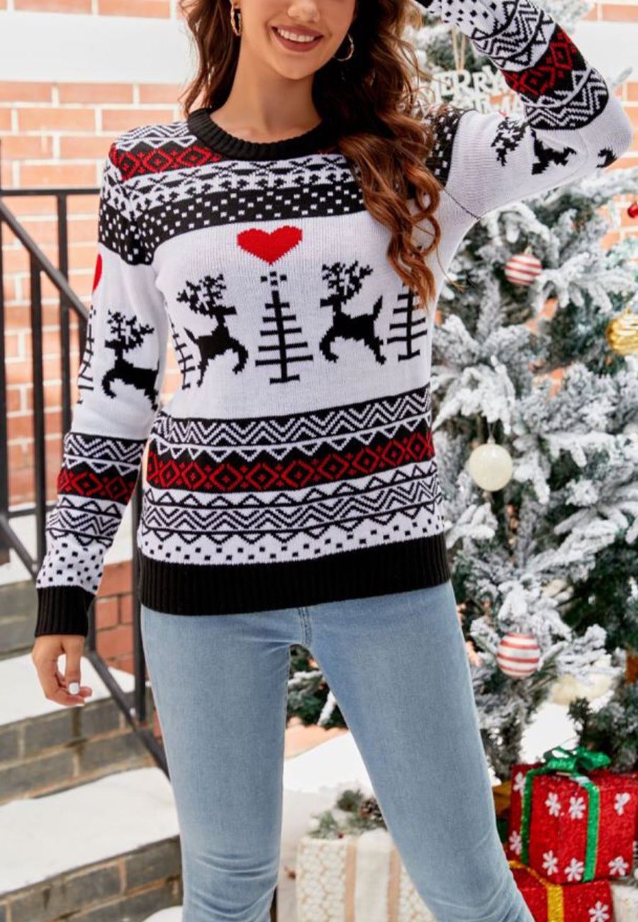 Christmas Kawaii Elk Reindeer Jacquard Cute Ugly Sweater