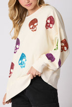 Load image into Gallery viewer, Halloween Skull Sequin Loose Casual Sweatshirt
