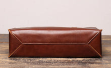 Load image into Gallery viewer, Full Grain Leather Handcrafted Large Minimalist Leather Tote Bag
