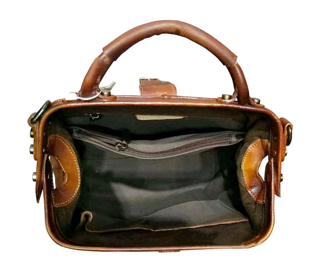 Black Convertible Crossbody Leather Backpack Purse Doctor Bag