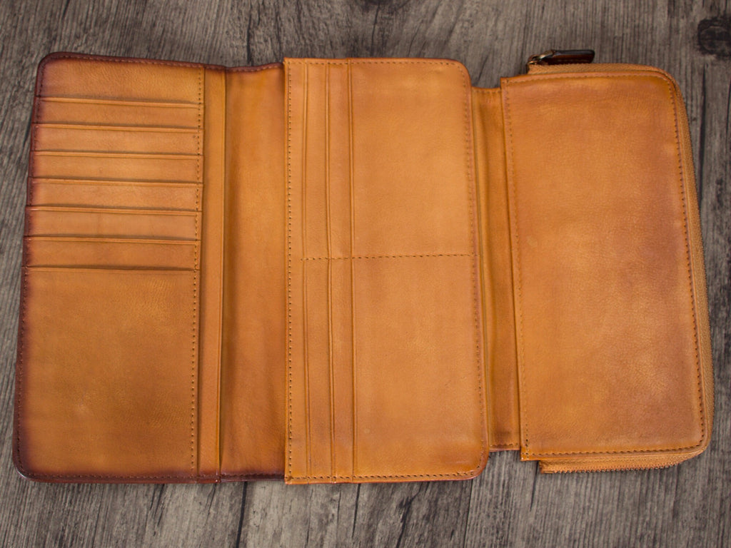 Retro Long Purse Clutch Card Holder Leather Wallet