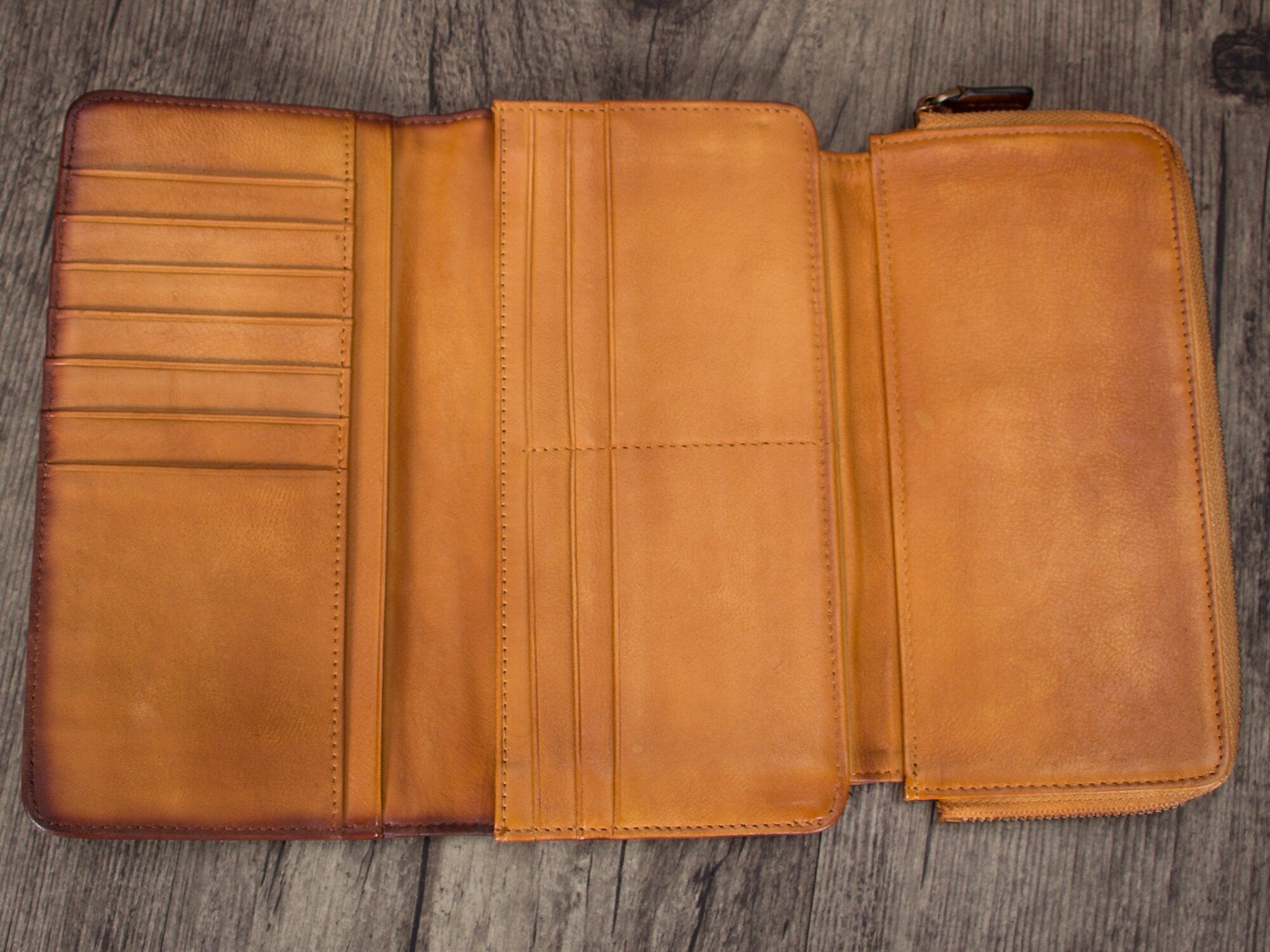 Retro Long Purse Clutch Card Holder Leather Wallet