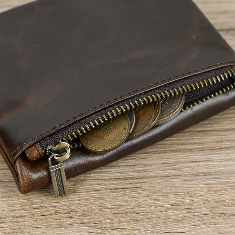Simple Handmade Genuine Leather Wallet Purse