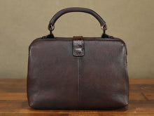 Load image into Gallery viewer, Leather Crossbody Satchel Purse Retro Hand Painted Handbag
