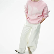 Load image into Gallery viewer, Print Knitted Pullover Long Sleeves Loose Sweater
