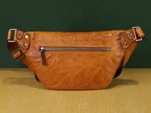 Load image into Gallery viewer, Boho Leather Waist Sling Bag Casual Hiking Crossbody Chest Backpack
