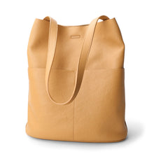 Load image into Gallery viewer, Women Handcrafted Leather Tote Bag Soft Leather Bucket Bag
