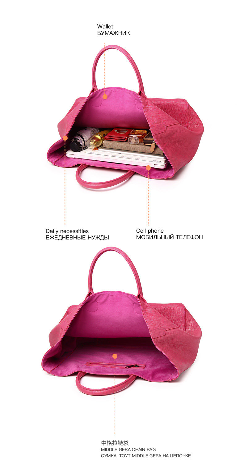 Large Classic Leather Tote Bag