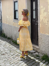 Load image into Gallery viewer, Off Shoulder High Waist Hollow Out Lace Midi Dress
