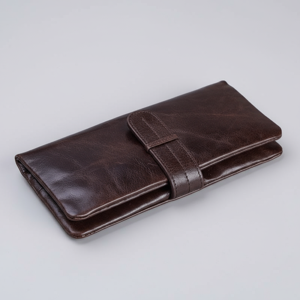 Handmade Full Grain Leather Long Wallet Purse