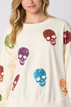 Load image into Gallery viewer, Halloween Skull Sequin Loose Casual Sweatshirt
