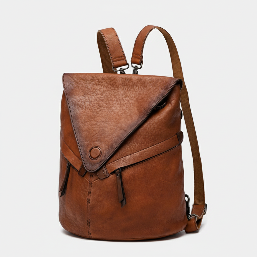 Classic Leather Convertible Backpack Bag