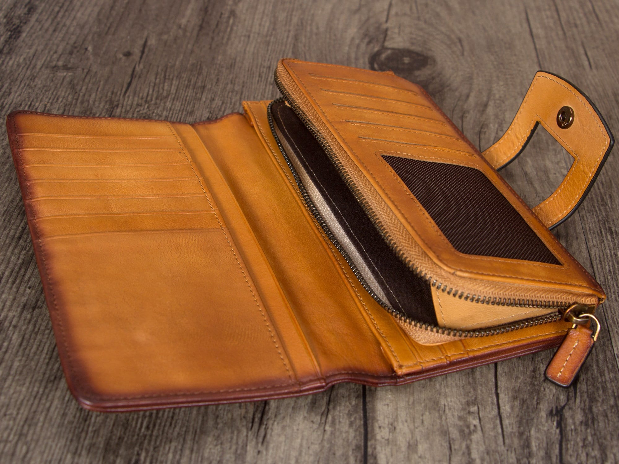 Retro Long Purse Clutch Card Holder Leather Wallet