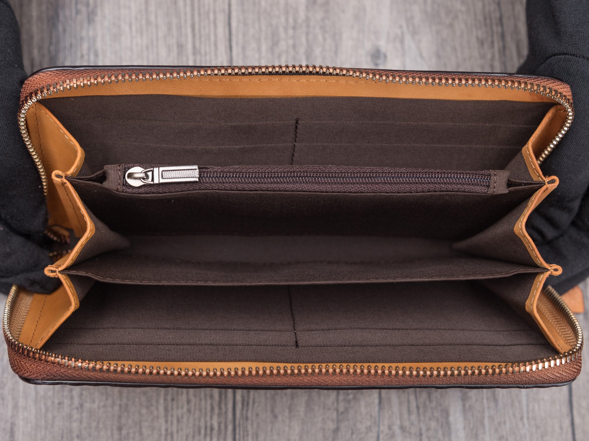 Zipper Leather Women Wallet Long Purse Vintage Handmade Clutch Purse