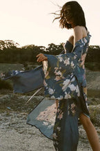 Load image into Gallery viewer, Boho Peacok Floral Print Kimono Robe Cover Up
