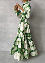Load image into Gallery viewer, Green Printed Long Sleeve Maxi Dress
