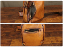 Load image into Gallery viewer, Leather Sling Bag Large Crossbody Shoulder Backpack
